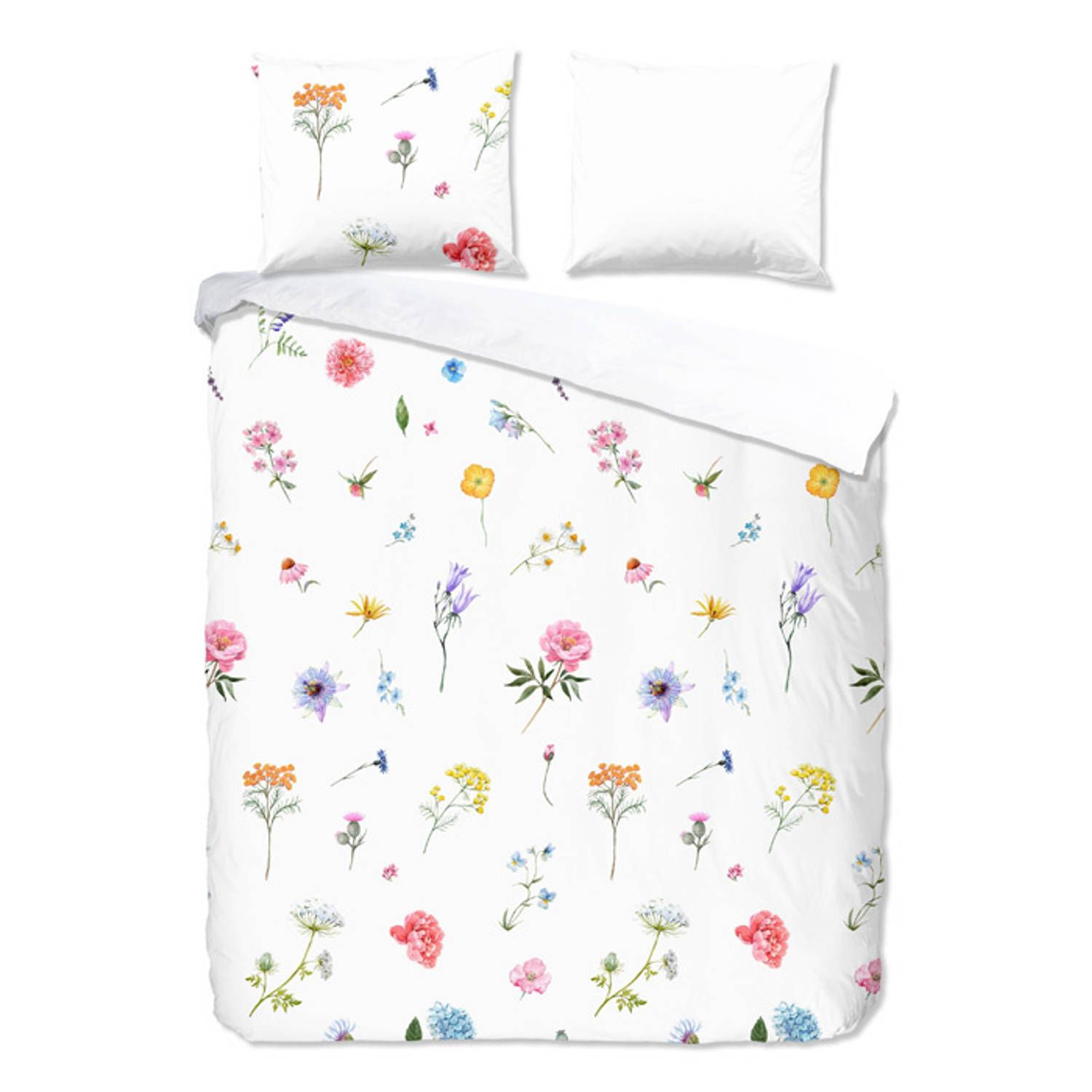 iSleep dekbedovertrek fleur 240x200/220 cm - wit - katoen