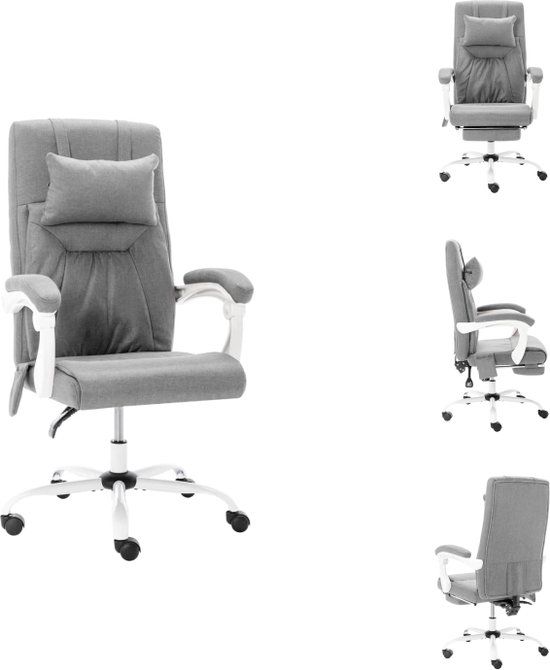 vidaXL Kantoormassagestoel stof grijs