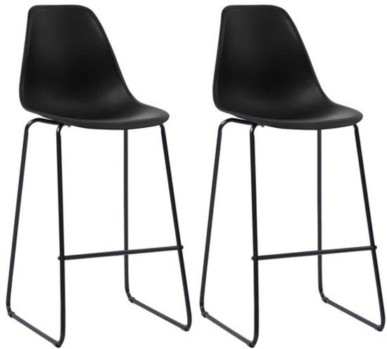 vidaXL Barstoelen 2 st kunststof zwart