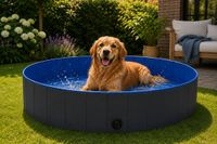 Flamingo Hondenzwembad – 120 x 30 cm – Blauw/Donkergrijs – Opvouwbaar Zwembad voor Honden
