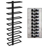 Catrinaz® Wijnrek Muur voor 9 Flessen – Wand Wijnrek van Hoogwaardig Staal – Mat Zwart Industrieel Design – Ruimtebesparend & Decoratief