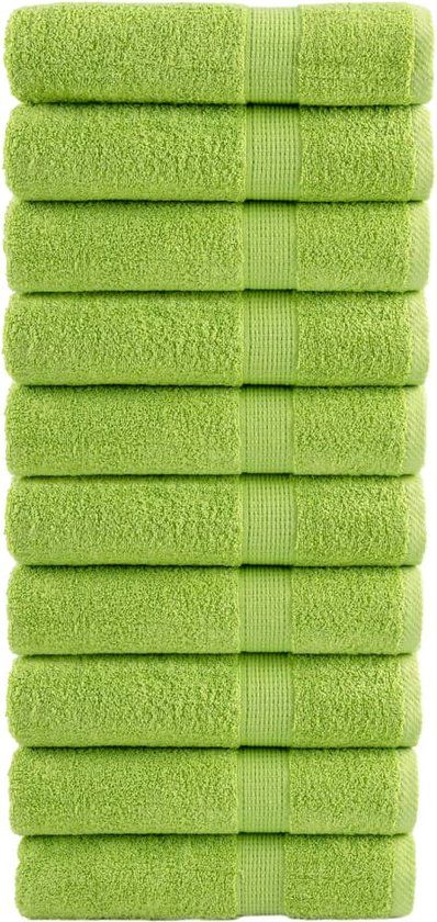 vidaXL Badhanddoeken SOLUND 10 stuks - 70x140 cm - Appelgroen