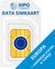 XIPO CONNECT Prepaid Simkaart Europa - Onbeperkt geldig - Europa, VS en Turkije - Snel 4G & 5G internet - Data only simkaart