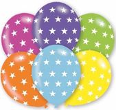 Merkloos / Sans marque Amscan Europe Gmbh 12x stuks verjaardag party ballonnen met sterren print