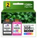 HP 2 cartouches d'encre XL (308) pour Envy 6120e, 6132e, 6520e