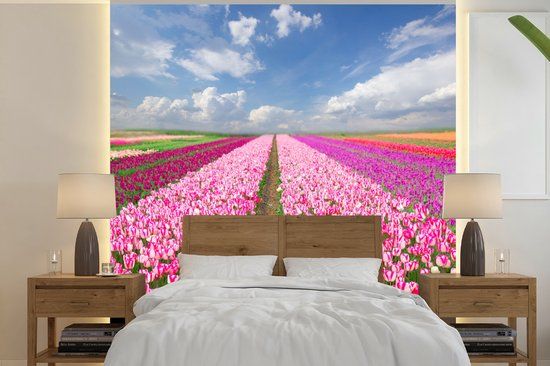 Nr1Wallpaper Fotobehang Tulpen - Zon - Lente - 240x240 cm - Vlies - Multicolor