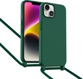 ShieldCase Hoesje met telefoonkoord (donkergroen) geschikt voor iPhone 14