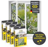 EASYmaxx Insect Protect insecten- & pollenhor | met magnetische bevestiging | vliegenhor raam | pollenhor | voor ramen tot 130 x 150 cm, zwart, 4 stuks