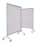 Ten-Limit Planwand van polycarbonaat, geribbeld, transparant, met wielen, 1000 x 1800 mm