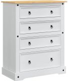 vidaXL Opbergkisten Corona Wit 92 x 48 x 114 cm Massief Vurenhout