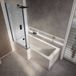 Hudson Reed Baignoire douche asymétrique moderne - 150 x 85 cm - Pare-baignoire noir - Angle gauche - Tablier frontal - Sanford