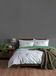 Nuit Des Rêves 100% Ranforce Single Quilt Cover Set, Wit & Groen, 135 x 200 cm Dekbedovertrek, 80 x 80 cm Kussensloop
