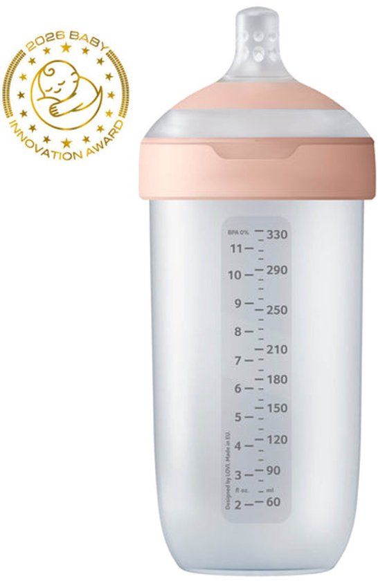 Difrax LOVI Babyfles Dynamisch - Mammafeel - 330 ml - Roze