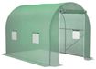 Serre de jardin - Serre tunnel - 6 m² (3x2x2,1 m) - Cadre renforcé - Porte zippée - 4 volets roulants - Vert