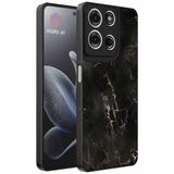 Smartphonica Motorola Edge 70 Telefoonhoesje met marmer opdruk - TPU backcover case black marble design - Zwart