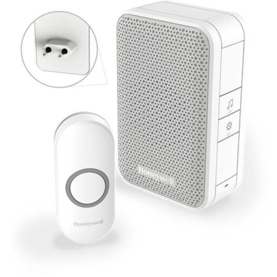 Honeywell DC311NP2 Draadloze Deurbel - Plug-in - 4 Melodieën - 84 dB - 150 meter - Wit