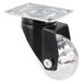 WAGNER Soft zwenkwiel SKATER - Ø 50 mm, 75 mm hoog, staal zwart, transparant, rem, 40 kg draagkracht