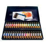 Mijello Honsell Mission Gold 86034 Aquarelverf, set met 34 tubes à 15 ml, geavanceerde aquarelverf voor kunstenaars, intensieve helderheid, zonder kobalt- of cadmiumpigmenten