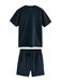 Next - Heren - Badstof pyjamaset met korte mouwen - Blauw - XL