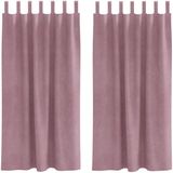 vidaXL Gordijnen 2 st donkerroze 140 x 175 cm fluweel