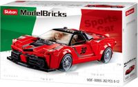 Sluban Italiaanse Sportauto bouwspeelgoed kinderen vanaf 8 jaar - Constructiespeelgoed modelbouw - bouwdoos met 262 bouwstenen - M38-B0955