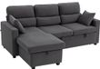 Homcom Slaapbankset - Corduroy - 205x135x76cm - Grijs