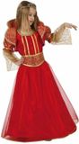 Atosa Carnaval verkleedkleding - koningin kostuum - voor meisjes - rood - jurk 140