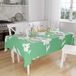 Bonamaison Tafelkleed, Anti-Mold, Sneldrogend, Waterdicht, 100% Polyester Tafellaken, Petroleum Groen, Wit, 140 x 160 Cm