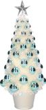 Merkloos / Sans marque Timstor Complete kunstkerstboom met lichtjes en ballen blauw - 39.50 cm