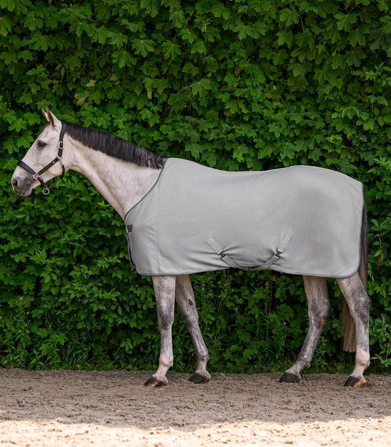 Waldhausen Economic Fleece Deken Met Kruissingels - Zilver Grijs