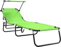 vidaXL Lit de soleil pliable Oxford Vert