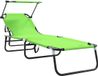 vidaXL Lit de soleil pliable Oxford Vert