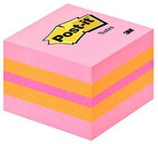 Post-it Mini Cube - Roze - (Koraal, Neon Oranje, Neon Roze, Neon Oranje) - 400 Vellen - 51x51mm