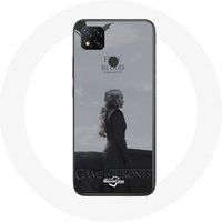 Maniacase Hoesje voor Xiaomi Redmi 9C Game of Thrones Seizoen 8 Daenerys Targaryen Vuur en Bloed De IJzeren Troon Grijs Logo