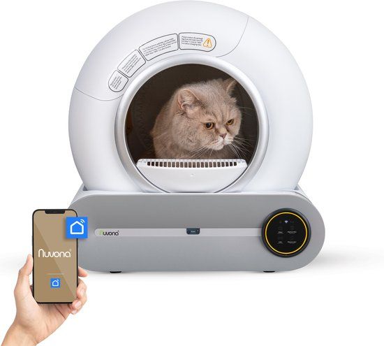 Nuvona Zelfreinigende Kattenbak - XXL - Automatische Kattenbak - 65L - Inclusief Kattenbakmat & Zakjes