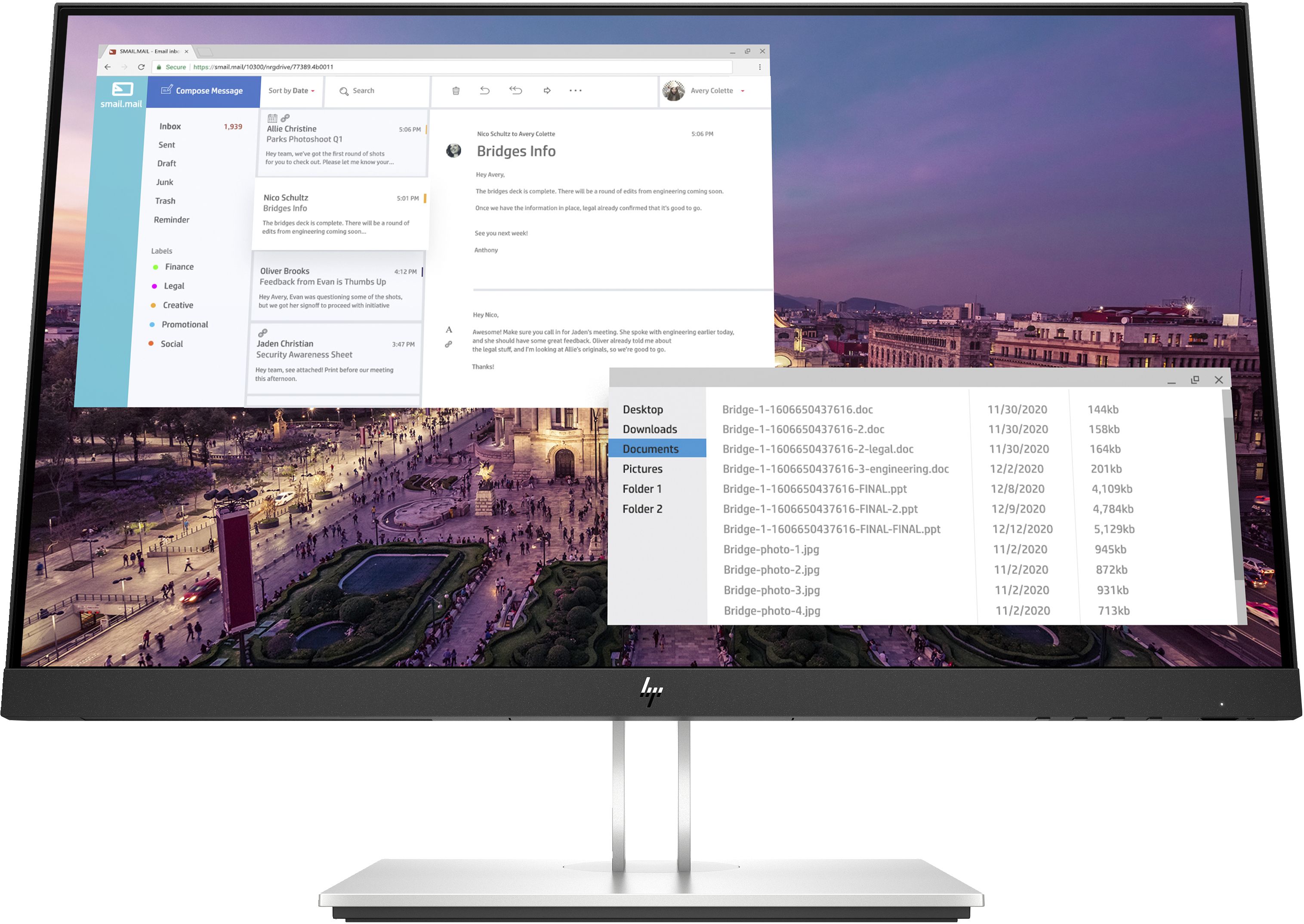 HP E23 G4 23" Full HD IPS Monitor - Black/Silver