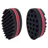 LATRAT Magic Curl Haarspons, 2 stuks, grote gaten, voor dreadlocks, krullen, golven, dubbelzijdig, Twist Sponge Magic Hair Braider