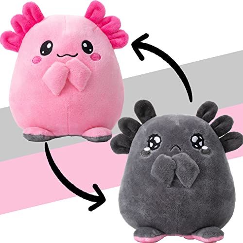 corimori Sfeerknuffeldier Axolotl Spotl & Pebbles - Roze/Grijs - 16 cm