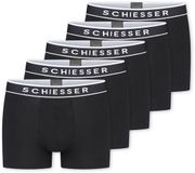 Schiesser Set van 5 boxershorts voor heren van biologisch katoen - 95/5 biologisch, zwart, XL