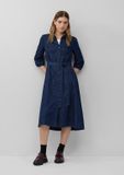 s.Oliver Denim jurk met 3/4 mouwen en knoopsluiting