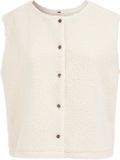 WE Fashion Dames teddy gilet - Curve - Wit - Maat 46