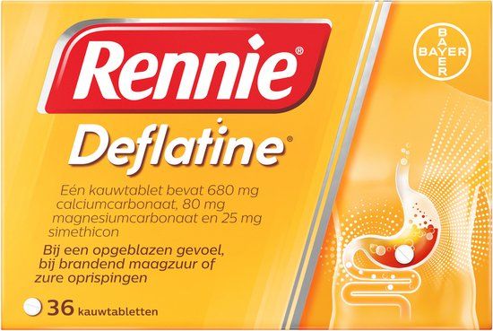 Rennie Deflatine kauwtabletten - 36 stuks