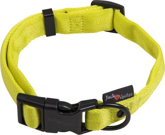 Jack And Vanilla Comfort Tube Nylon Hondenhalsband - Geel - XS - 12mmx16-24cm