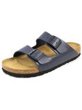 Birkenstock Arizona Slippers Blauw Leer Narrow-fit
