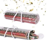 Merkloos Relaxdays Cadeaupapier Opberger - Set van 2 - Transparant/Wit - Kunststof - 79x22 cm
