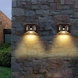 RexTech Solar wandlamp buiten 'Glare' - Set van 3 stuks - Met bewegingssensor - Down light - IP44 - 50 lumen - Warm wit licht (3000K) - Tuinverlichting op zonne-energie - Zwart