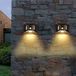 RexTech Solar wandlamp buiten 'Glare' - Set van 3 stuks - Met bewegingssensor - Down light - IP44 - 50 lumen - Warm wit licht (3000K) - Tuinverlichting op zonne-energie - Zwart