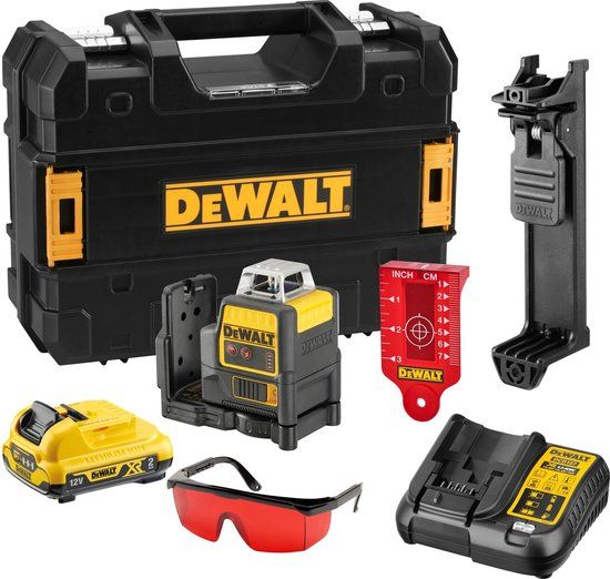 DeWalt DCE0811D1R 10,8V Li-Ion Kruislijnlaser - 15m - Rood - Incl. 2.0Ah Accu & TSTAK Koffer