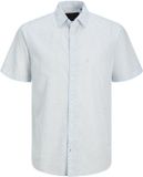 Jack & Jones Overhemd Regular Fit Korte Mouw Linnenmix Paisley Cashmere Blue