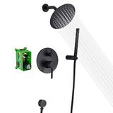SUMERAIN Sumerain zwarte douche-armaturen, matzwarte douchekraanset, zwart douchesysteem met regendouche en handheld